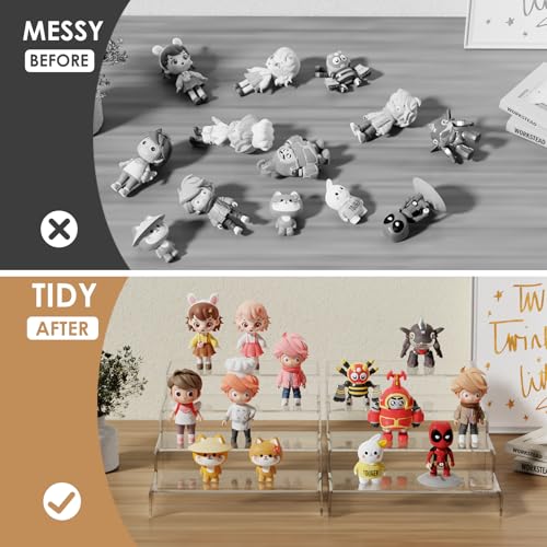 Anglelife Large Acrylic Risers for Display, 2 Set 10Pcs Acrylic Stands