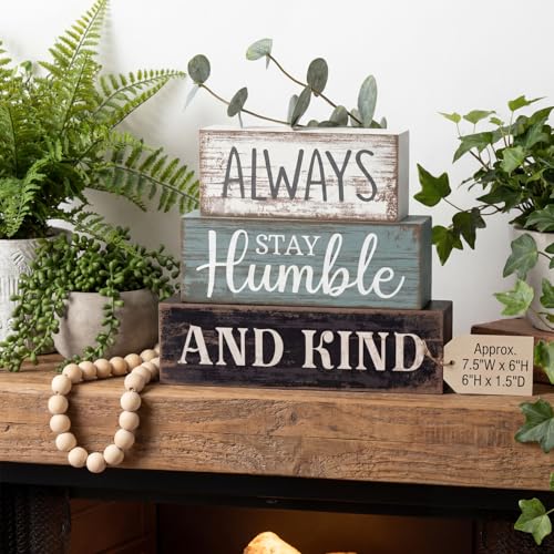 Lineshading 4 Pcs Inspirational Farmhouse Table Decor Wooden Shelves Signs - style: Beautiful