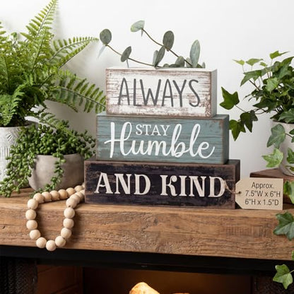 Lineshading 4 Pcs Inspirational Farmhouse Table Decor Wooden Shelves Signs - style: Beautiful