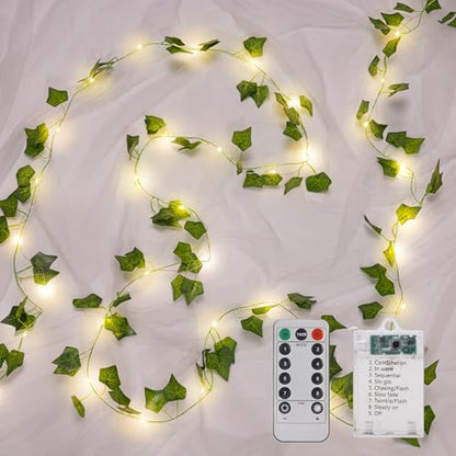 Vine Fairy Lights, 33FT 100 LED Vines String Lights, 8 Modes, 1 Pack - color: IVY, size: 33 ft-100 LED-1 pack