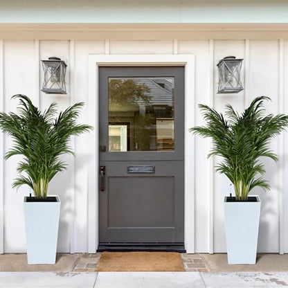Garvee 22" Self-Watering Tall Planter with Water Level Indicator, Set of 2 - color: White
