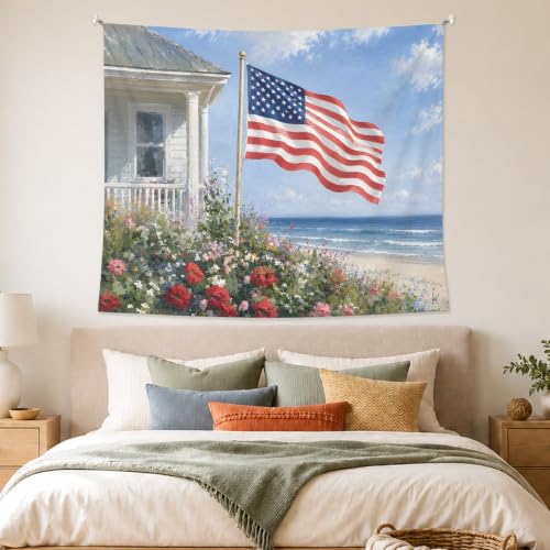 AHNWICNR 4th of July Patriotic Tapestry, American Flag Wall Hanging Decor - color: American Flag 1