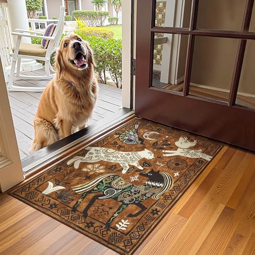 jinchan 2x3 Cute Area Rug Kids Washable Fun Rug Earthy Brown Starlit Boho - color: Starlit Roam Tan, size: 2' x 3' (Rectangular)