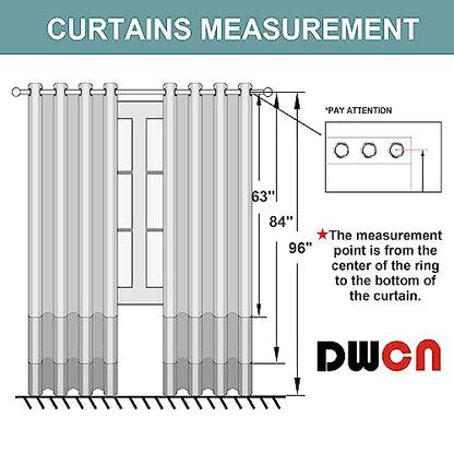 DWCN Black Ombre Sheer Curtains 84 Inches Long for Living Room 2 Panels Set - color: Black, size: 52"W x 84"L (Pack of 2)