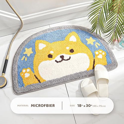Molesun Shiba Inu Bath Mat 18x30, Soft Absorbent Microfiber Bath Rugs - color: Shiba Inu