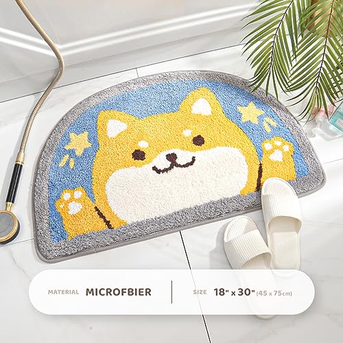 Molesun Shiba Inu Bath Mat 18x30, Soft Absorbent Microfiber Bath Rugs - color: Shiba Inu