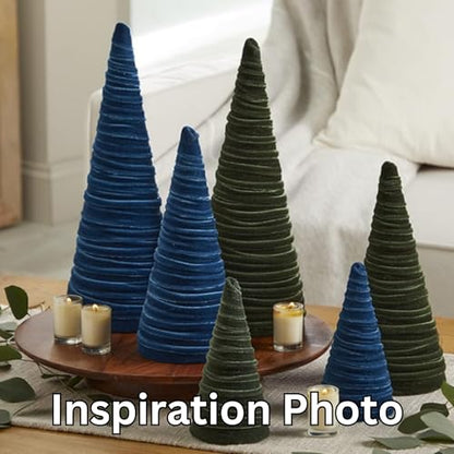 Your Heart's Content Teal Velvet Trees Set of 3 (Teal) - color: Teal