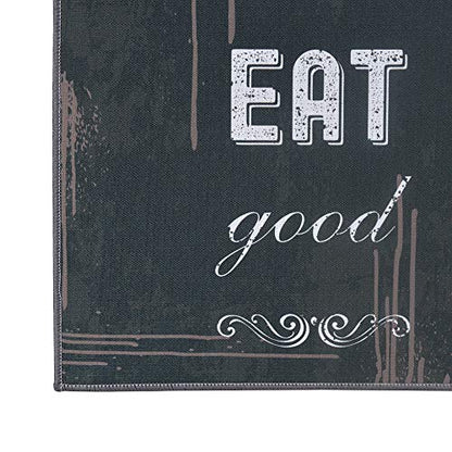 Carvapet 2 Piece Kitchen Rug Set 17x48 + 17x24 Washable Non Slip - color: Black