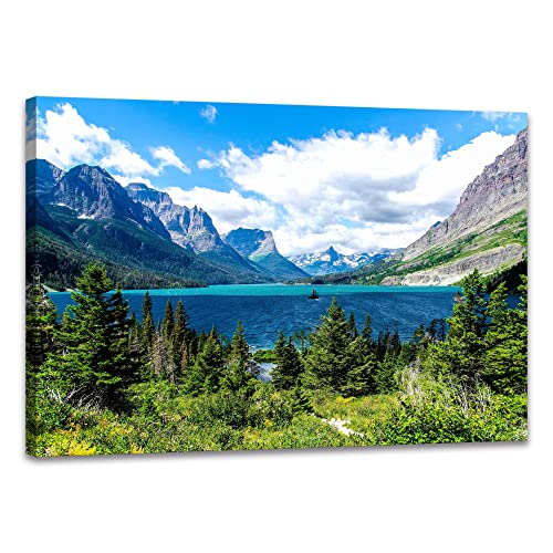 SKASNFAI Lake Wall Art Scenic Nature Canvas Prints National Park Framed Artwork Pictures for Living Room (12x16 inch) - color: Forest 05, size: 12"L x 16"W