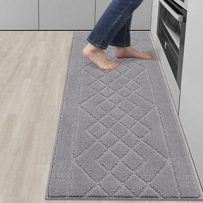 BEQHAUSE Kitchen Runner Rug Non Slip Kitchen Rugs, 20" x 59", Grey - color: Grey, size: 20" X 59"