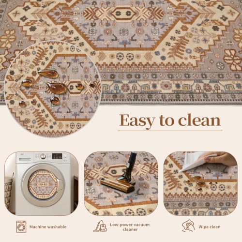 Ciicool 2x3ft Small Area Rug,Washable Boho Thin Mat for Entryway Kitchen - color: Taupe/Multi, size: 2' X 3' (Rectangular)