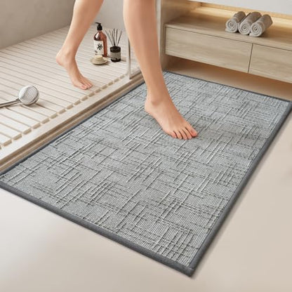 Bath Mat Non Slip,Quick Dry Bathroom Rug Under Door,24"x36",Grey - color: A- Grey, size: 24" x 36"