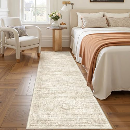 2x7 Runner Rug Non Slip,Washable Hallway Runner Rug,Beige - color: Beige/Ivory, size: 2' x 7' (Runner)