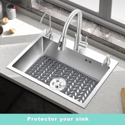 AWOKE Silicone Sink Protectors for Kitchen Sink 18.2"x 12.5" Center Drain - size: 18.2' x 12.5 Center Drain