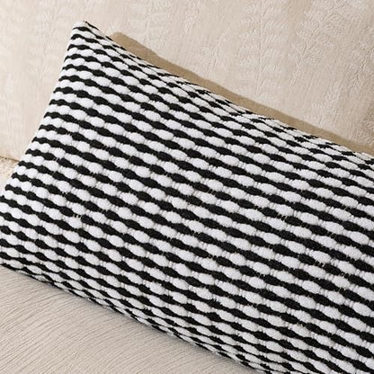 AmHoo Boho Chenille Pillow Cover,14 x 36-Inch Black - color: Black, size: 36" x 14" (Pack of 1)