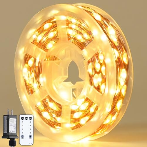 JMEXSUSS 200 LED Fairy Lights Plug in, 66 ft String Lights Indoor Bedroom - color: Warm White, size: 66FT 200LED
