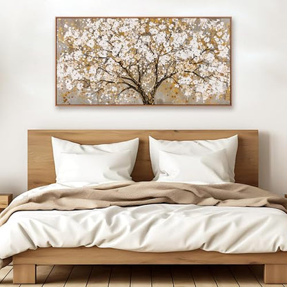 Framed Wall Art Print Gold Tree Of Life Wall Art for Living Room 20" X 40" - color: gold, size: 40"L x 20"W