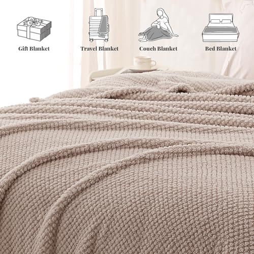Whale Flotilla Soft Fleece King Size Bed Blanket, Camel - color: Camel, size: King(90x104 In)
