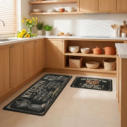 Kitchen Rugs for Floor 2 Pcs Memory Foam Padded Anti Fatigue Kitchen Mat - color: I Love My