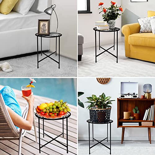 15" Tall Metal Plant Stand, 11" Wide Round Plant Stand for Flower Pots Up to 100lbs, Rustproof Iron Plant Holder for Indoor Outdoor Use, Easy Assemble Flower Stand for Home Garden Display Greenery