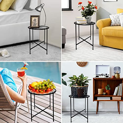 15" Tall Metal Plant Stand, 11" Wide Round Plant Stand for Flower Pots Up to 100lbs, Rustproof Iron Plant Holder for Indoor Outdoor Use, Easy Assemble Flower Stand for Home Garden Display Greenery
