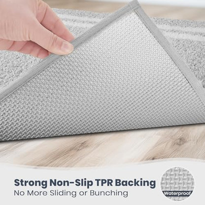 PURRUGS Bathroom Rug, Bath Mat, 30" x 46", Light Grey - color: Light Grey, size: 30" X 46"