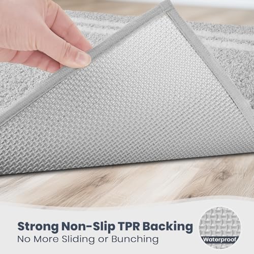 PURRUGS Bathroom Rug, Bath Mat, 30" x 60", Light Grey - color: Light Grey, size: 30" X 60"