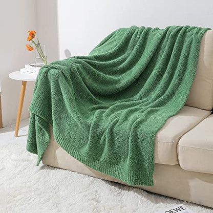 bearberry Knit Throw Blanket 40x50 Green Super Soft Plush for Couch - color: Avocado Green, size: Kids(40″x50″)