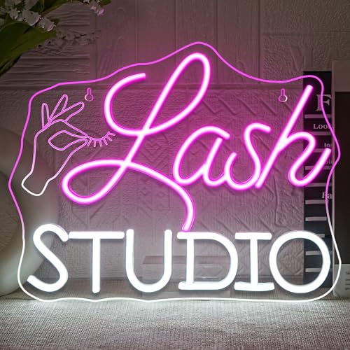Lash Studio Neon Sign Eyelashes Room Neon Signs Lash Tech Gifts - color: Colorful-A-eyelash