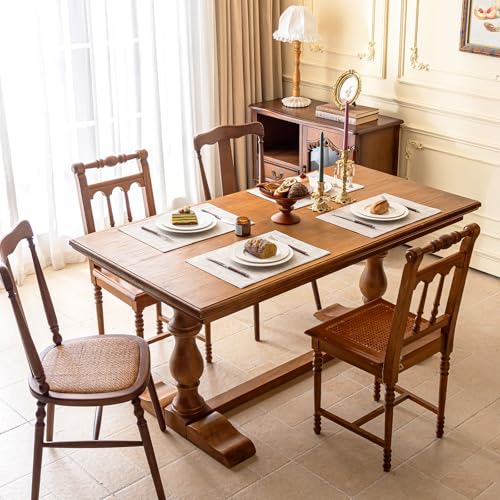 KXN Placemats Set of 4, Durable Dual-Layer Fabric Table Mats, Beige - color: Beige