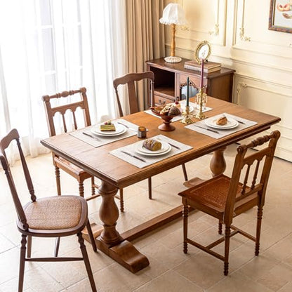 KXN Placemats Set of 4, Durable Dual-Layer Fabric Table Mats, Beige - color: Beige