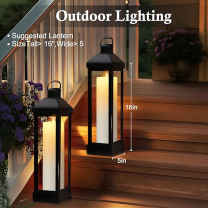 12"×4" Large Outdoor Flameless LED Candles, IP45 Waterproof, White 2 Pack - color: White, size: 12 X 4in-2Pack