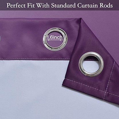 SimpleHome Ombre Purple to Grey White Curtains for Living Room 42Wx63L - color: Purple, size: 42"W x 63"L (Pack of 2)