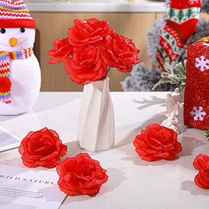 Yunlly 100 Pcs Artificial Flower for Wedding, Red - color: Red