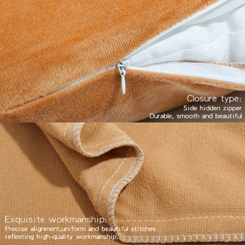 NTBAY King Velvet Pillowcases, Set of 2, Zipper, Camel - color: Camel, size: 36" x 20" (Pack of 2)