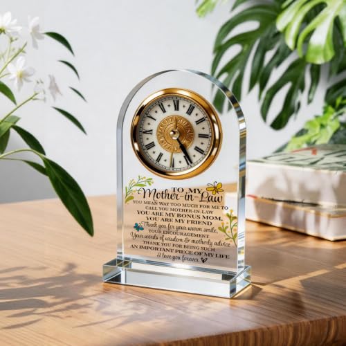 WKYAER Acrylic Clock for Mom-in-Law, Bonus Mom Appreciation Gift, Heartfelt Timepiece, Meaningful Gift for Mother-in-Law, Birthday or Mother’s Day Present, 4.3 x 7.8 Inch - color: Gift 11