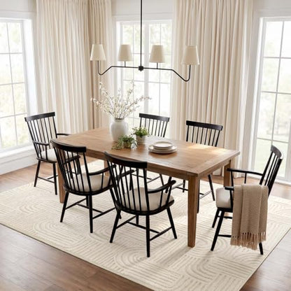 Etwel 6x9 Beige Modern Geometric Textured High-Low Pile Washable Area Rug - color: Neutral Beige, size: 6' x 9'