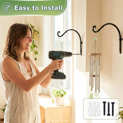 Hanging Plant Brackets Outdoor: 12-Inch 50lbs Bird Feeder Hangers 4 Pack - size: 2B-12“4PCs