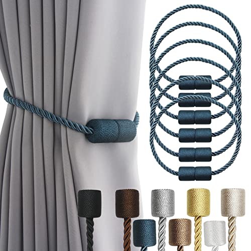 Magnetic Curtain Tiebacks Holdbacks Decorative Tie Backs for Windows Porlau - color: Blue