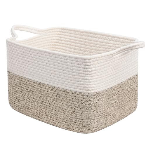 Goodpick Woven Storage Basket for Shelves, 13" x 10" x 9", Light Brown - color: Light Brown, size: 13"L x 10"W x 9"H