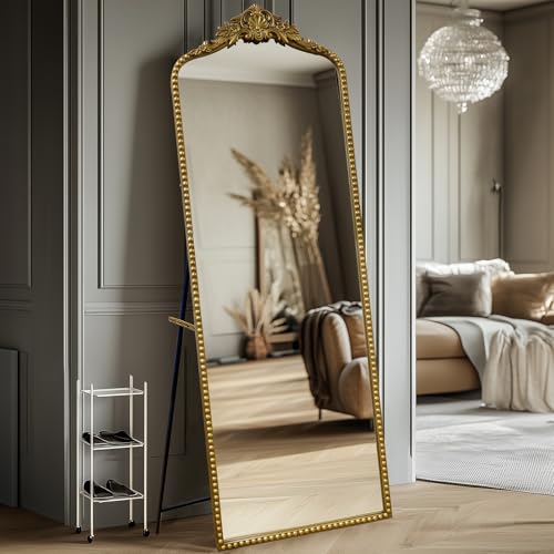 Growsun 65''x22'' Arched Antique Full Length Floor Mirror w/Stand - size: 65"L x 22"W