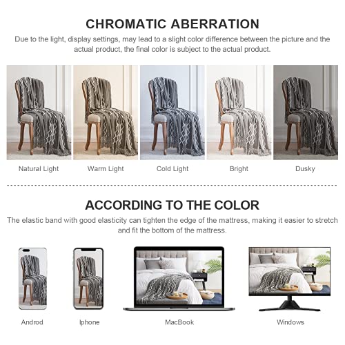 BOURINA Knitted Throw Blanket Boho Chenille Outdoor Blanket,Grey 50x60Inch - color: A-grey, size: 50"×60"