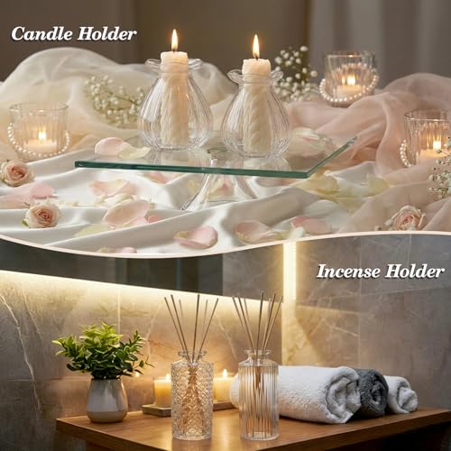 Glass Bud Vases in Bulk Small Mini Clear Vase for Flowers 17pc - color: Transparent