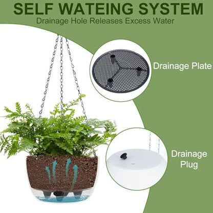 BAYN 2 Packs Solar Hanging Basket Planters for Plants Outdoor - color: Dark Blue