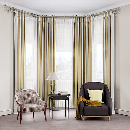 HOTOZON Double Bay Window Curtain Rods 36 to 72 Inches(Center Rod), Silver - color: Antque Silver