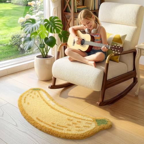 LUMI Cute Bathroom Rug, Absorbent Non Slip Bath Mat, 18.5"x39.5", Banana - color: Fruit-banana