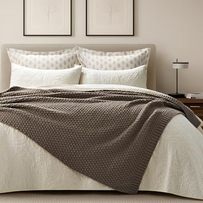 EVERGRACEHOME Chunky Chenille Knit Throw Blanket, 60 x 80, Mocha Brown - color: Mocha Brown, size: 60" X 80"