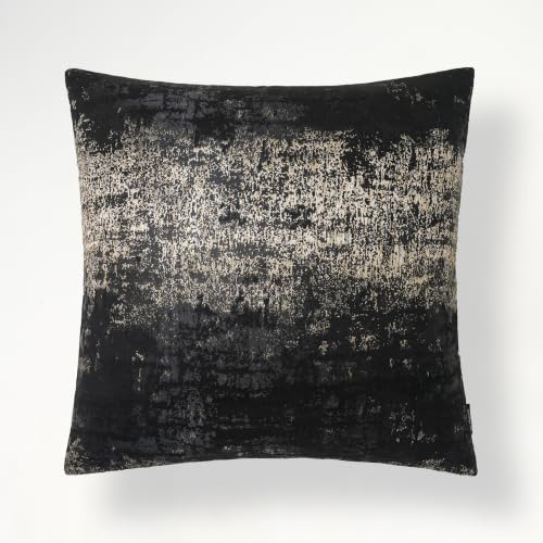 THE-TINOART Pack of 2 Modern Black and Gold Throw Pillow Covers 18x18, Textured Jacquard Woven with Metallic Threads, Luxury Pillow Covers for Couch Sofa Bed - color: Black Ember, size: 18" x 18" (Pack of 2)