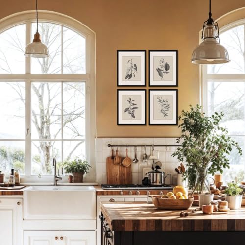 ArtbyHannah Framed Kitchen Wall Art, 11x14inch Botanical Gallery Wall Decor - size: 11x14 Inch