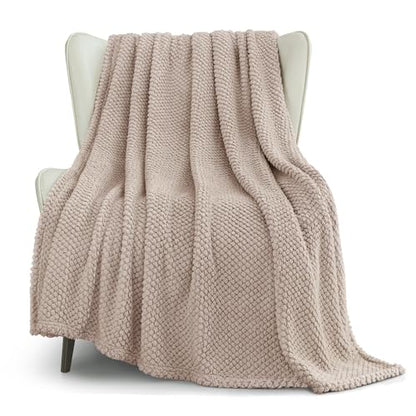 Whale Flotilla Extra Large Soft Fleece Throw Blanket for Couch - color: Camel, size: Throw(50x70 In)